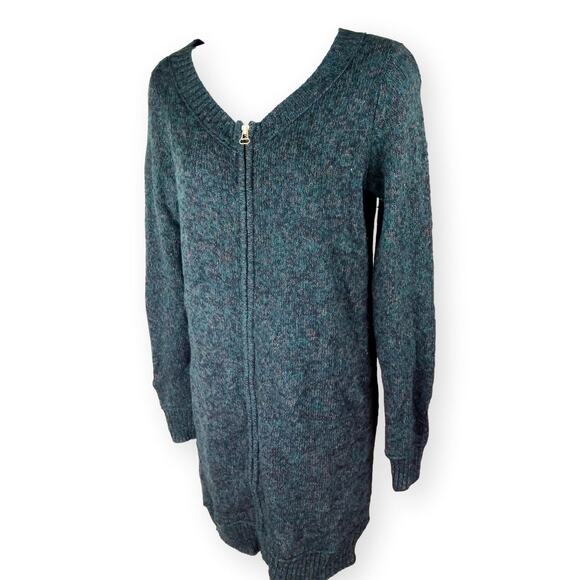 Club Monaco Italian Yarn Amelia Sweater Mini Dress Marled Green XS - Picture 10 of 11